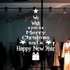 Christmas Style Glass Sticker Set for Home Stores Window Decorations