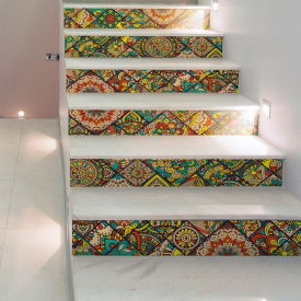 Creative Print PVC Decorative Stairs Sticker 6pcs
