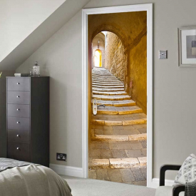 Decorative Stairs Entrance Print Door Stickers