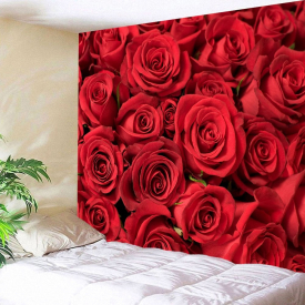 Valentines Day Roses Printed Wall Tapestry