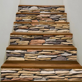 Stones Wall Pattern Stair Stickers