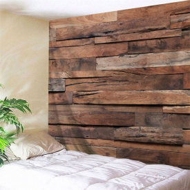 Wood Plank Printed Bedroom Decor Tapestry