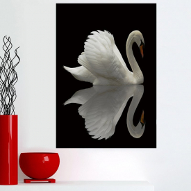 Frameless Swan Shadow Print Canvas Art Painting