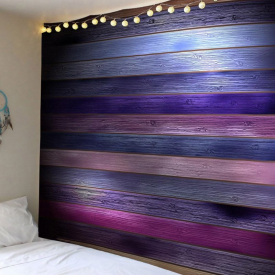 Coloured Plank Printed Tapestry Wall Art