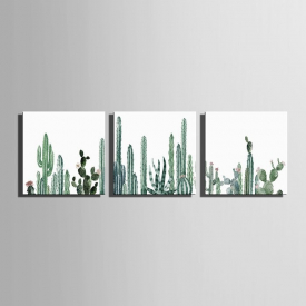 E – HOME Cactus Design Print Unframed Canvas Decorative Wall Painting 3pcs