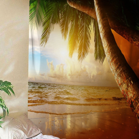 Beach Coconut Palm Printed Wall Hanging Tapestry