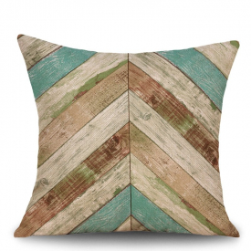 Geometric Wood Grain Print Linen Pillowcase