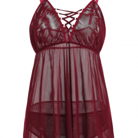 Plus Size Criss Cross Lingerie Dress