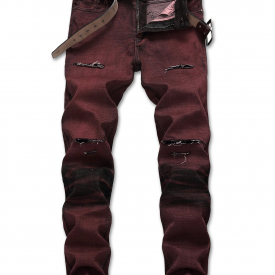 Color Wash Vintage Destroyed Jeans