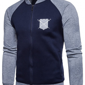 Chest Applique Contrast Color Jacket