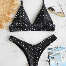 ZAFUL Star Cami Bikini Set M Black