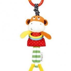 British MaMas Musical Elephant Lathe Trailer with Paper Tooth Rubber Baby Toy