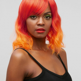 Short Side Bang Colorful Natural Wavy Party Cosplay Synthetic Wig