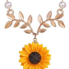 Sunflower and Branch Pattern Necklace