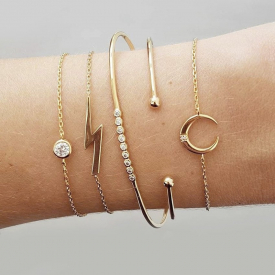 5Pcs Lightning Moon Bracelet Set