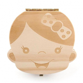 Wooden Baby Teeth Lanugo Umbilical Cord Collection Box Infant Souvenir