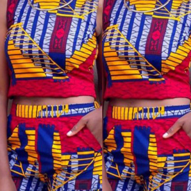 Cheap Two Pieces Lovely Casual O Neck Printed Patchwork Red Two-piece