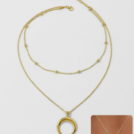 Beach Crescent Moon Pendant Chain Necklace