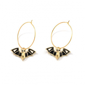 Halloween Bat Hoop Earrings