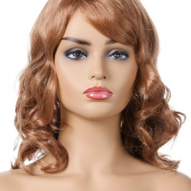 Side Bang Curly Synthetic Medium Wig