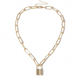 Lock Pendant Punk Style Chain Necklace