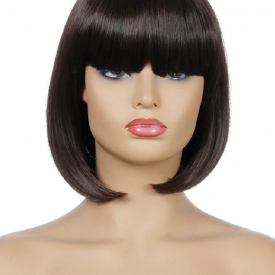 Synthetic Short Full Bang Straight Bob Wig