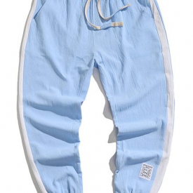 ZAFUL Men’s Color Spliced Elastic Waist Jogger Pants M Day sky blue