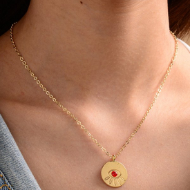 Punk Eye Shape Chain Pendant Necklace