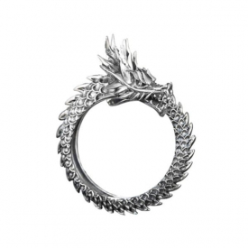 Chinese Style Carved Dragon Open Ring