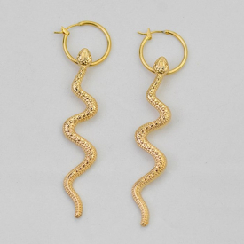 Snake Pattern Hoop Drop Earrings