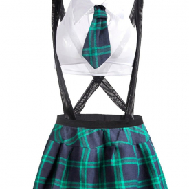 Plus Size Bow Tie Suspender Schoolgirl Lingerie Costume