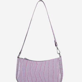Croc Printed Shoulder Bag Mauve