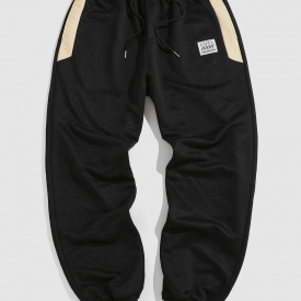 ZAFUL Colorblock Patch Jogger Sweatpants L Black