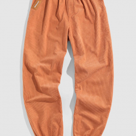 ZAFUL Solid Color Corduroy Pants Xxl Light coffee