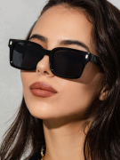 Fashion Women Square Shape Wide Frame Oversized Sunglasses
