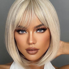 zaful Blonde Short Bob Haircut Synthetic Wig