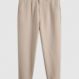 ZAFUL Men’s Ruched Solid Color Tapered Work Pants S Light coffee