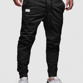 ZAFUL Men’s Patched Pockets Drawstring Pants Xl Black