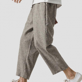 ZAFUL Men’s Casual Drawstring Ninth Pants M Light coffee