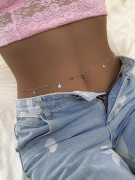 Fashion Women Star Shape Faux Crystal Waist Belly Chain