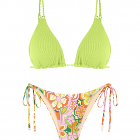 Floral Print Mix and Match Triangle Bikini Set Multi g