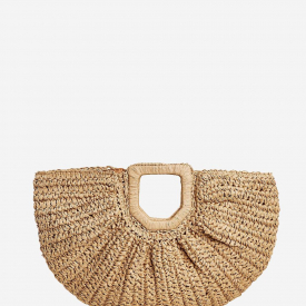 ZAFUL Beach Vacation Straw Raffia Tote Half Moon Bag