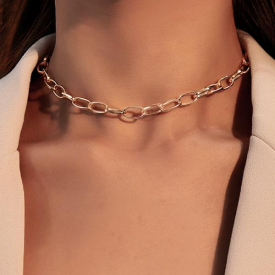 Simple Style Link Chain Choker Necklace For Women