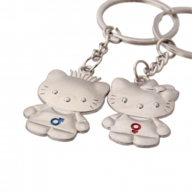 Cute Cat Couple Metal Key Chain Pendant Creative Small Gift Buckle