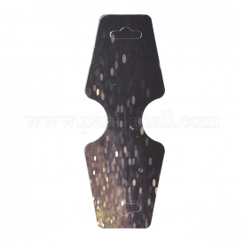Cardboard Fold Over Paper Display Hanging Cards, Used For Necklace, Earrings and Pendants Accessory Display, Colorful, 120x45x0.4mm, Hole: 2mm and 6.5x18mm