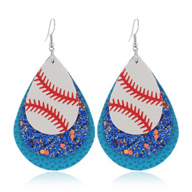 Sequin Detail Layered Blue Earring Set