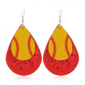 Sequin Detail Red Layered Earring Set
