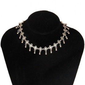 Star and Moon Design Sliver Necklace