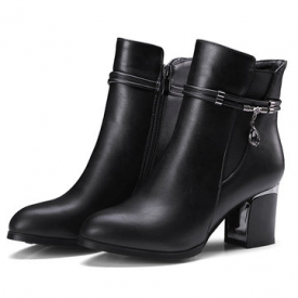 Concise Zipper Soft Boots