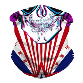 Star American Flag Print Skull Pattern Neck Tube Bandana